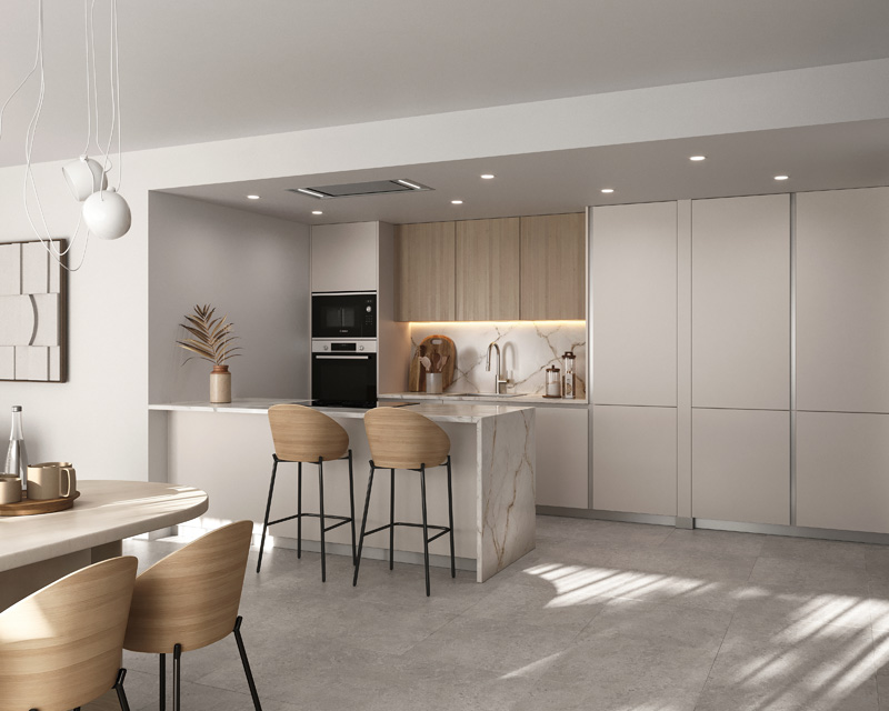 cocina estilo eternal para las casas configurables panorámicas de Buildlovers